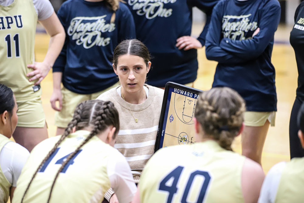 HPU Women's Basketball Coach Huddle